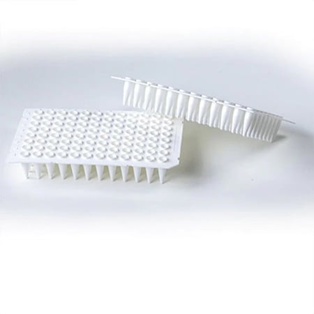 BrandTech Scientific 96 well qPCR plate, PP, white, no skirt, 10 bags of 5 - PCR